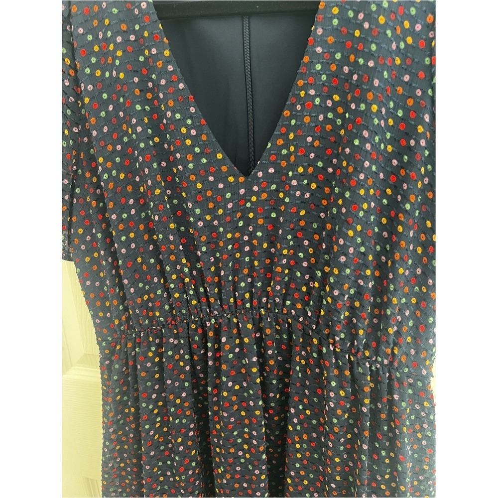 Madewell Charcoal Mini Dress with Multicolor Dot Print - Picture 8 of 14